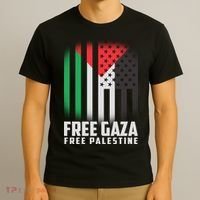 Free Gaza Free Palestine US Palestine Flag colors T-Shirt thumb 3
