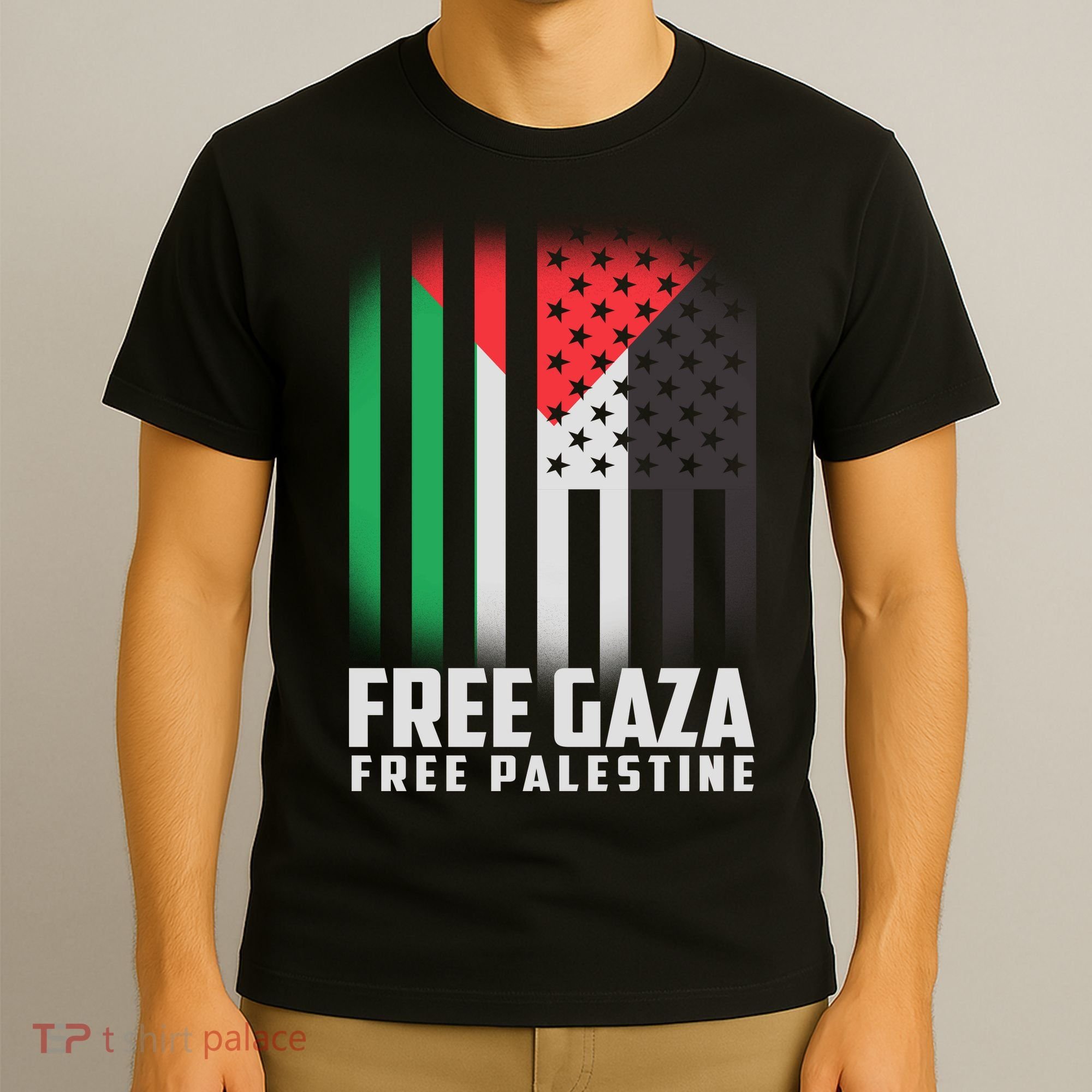 Free Gaza Free Palestine US Palestine Flag colors T-Shirt