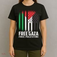 Free Gaza Free Palestine US Palestine Flag colors T-Shirt thumb 4