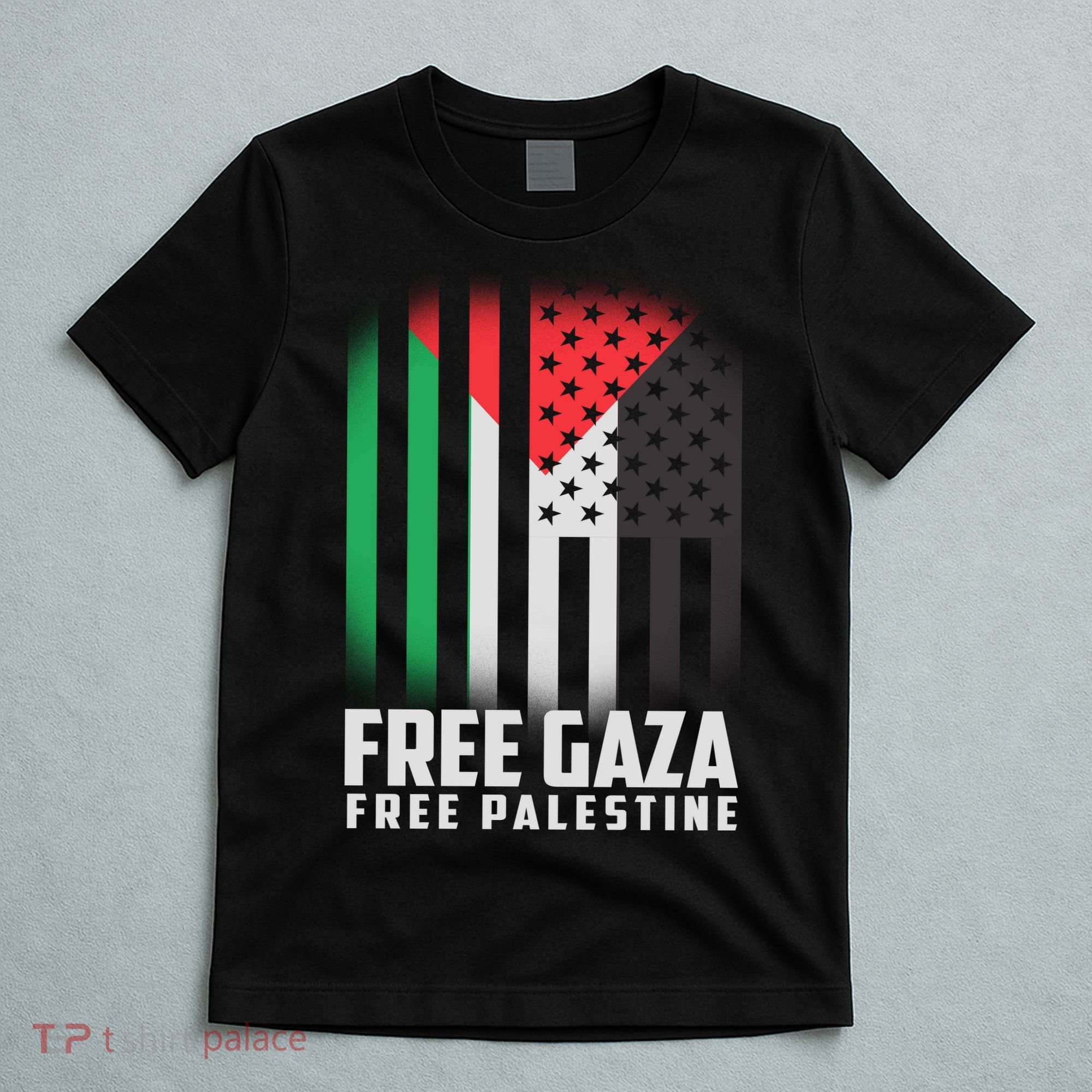 Free Gaza Free Palestine US Palestine Flag colors T-Shirt
