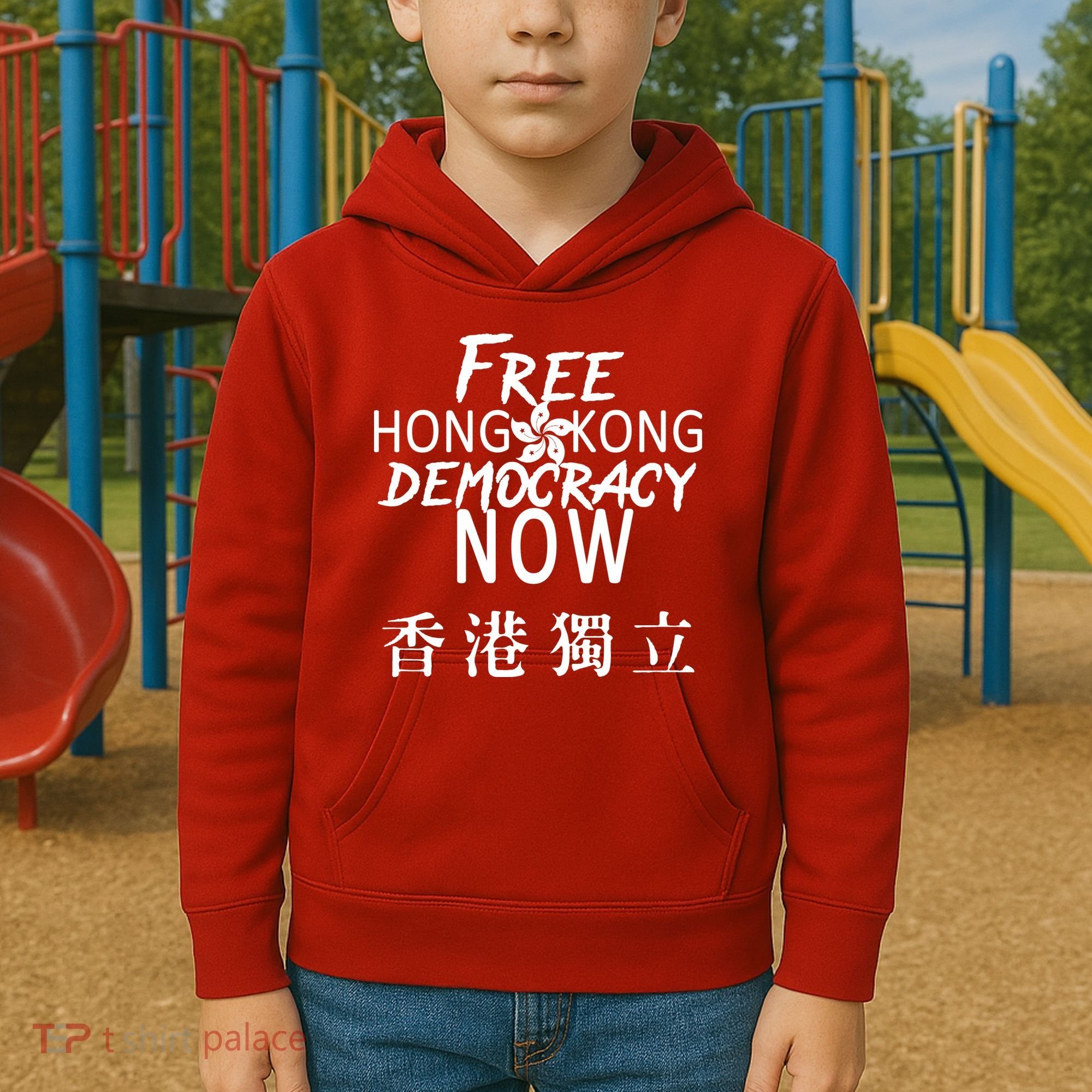 Free Hong Kong Democracy Now HK Independence Flag Kids Hoodie