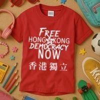 Free Hong Kong Democracy Now HK Independence Flag Kids T-Shirt thumb 3