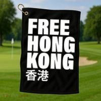 Free Hong Kong For Democracy Now Golf Towel thumb 1