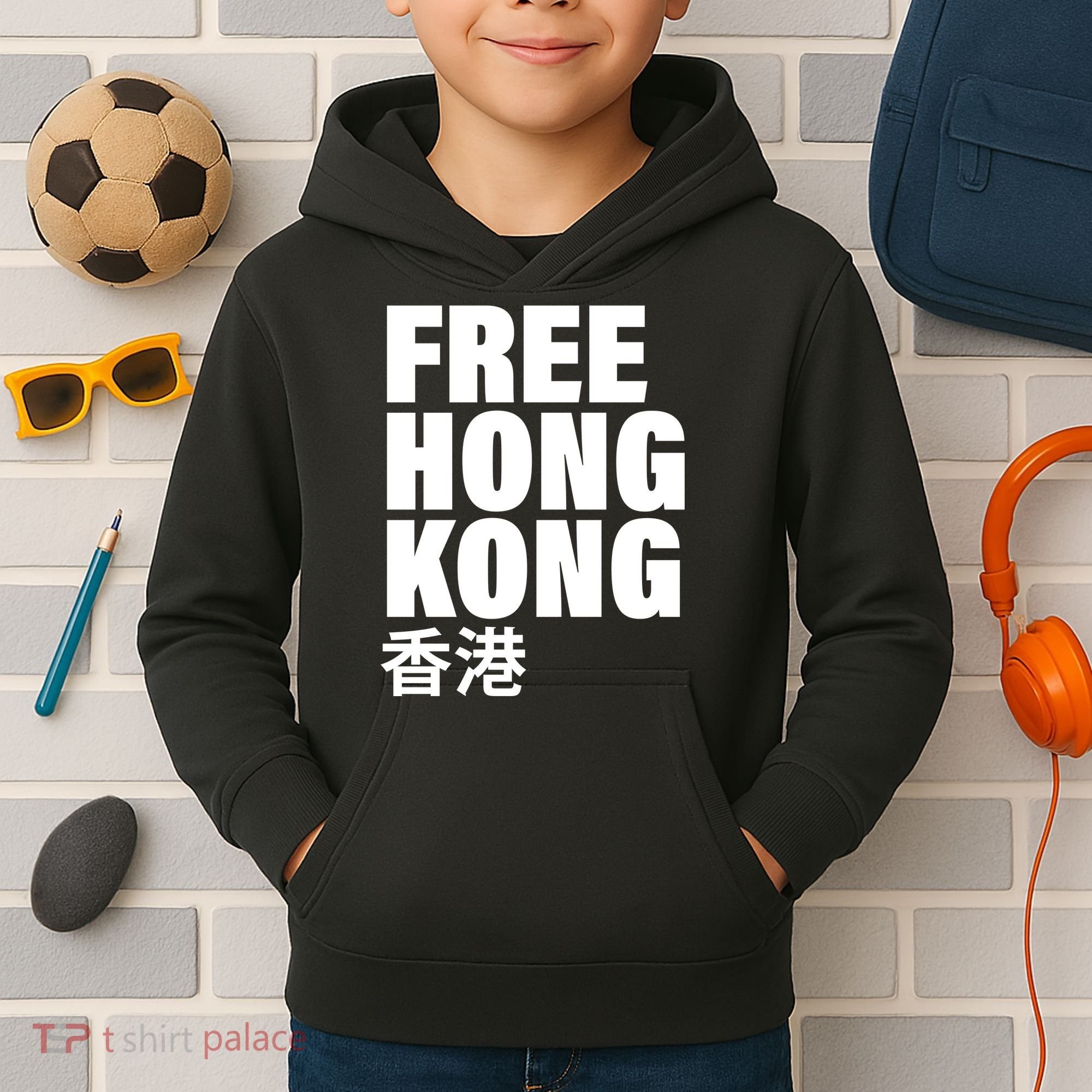 Free Hong Kong For Democracy Now Kids Hoodie