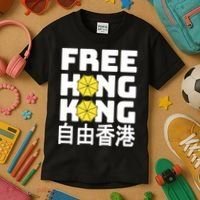 Free-Hong-Kong Support HK Kids T-Shirt thumb 3