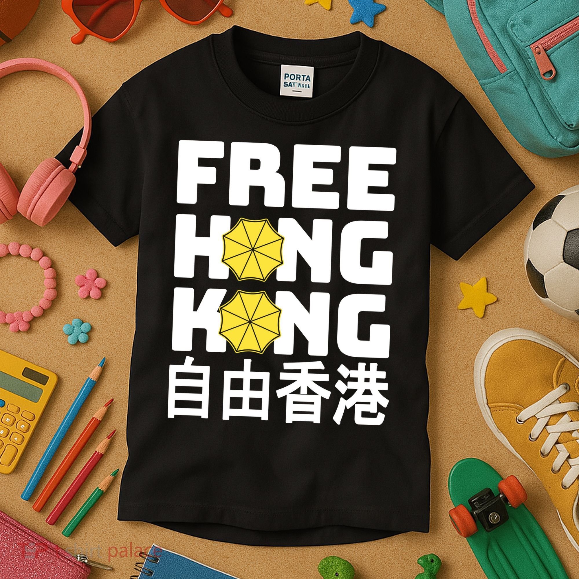 Free-Hong-Kong Support HK Kids T-Shirt