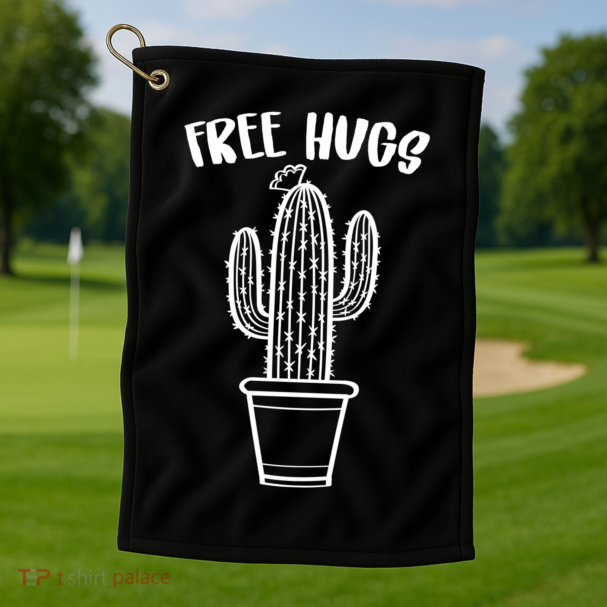 Free Hugs Cactus Golf Towel