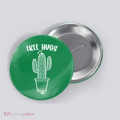 Free Hugs Cactus Button