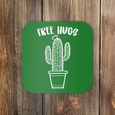 Free Hugs Cactus Coaster