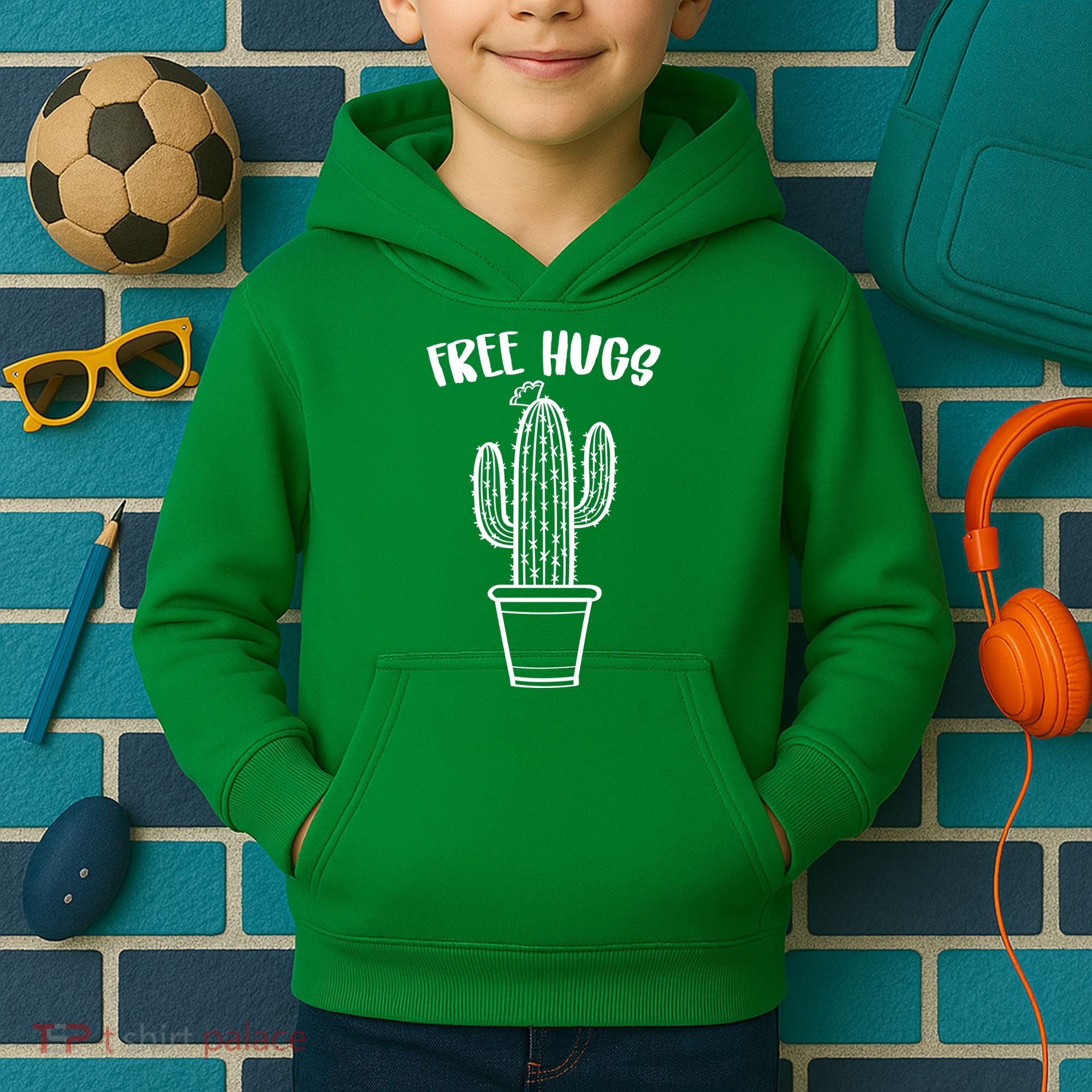 Free Hugs Cactus Kids Hoodie