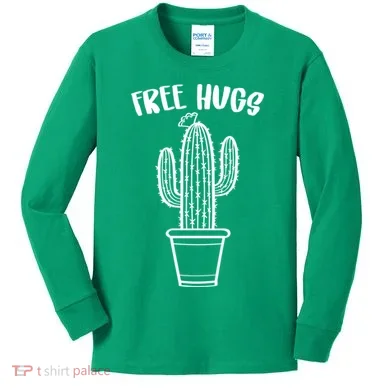 Free Hugs Cactus Kids Long Sleeve Shirt