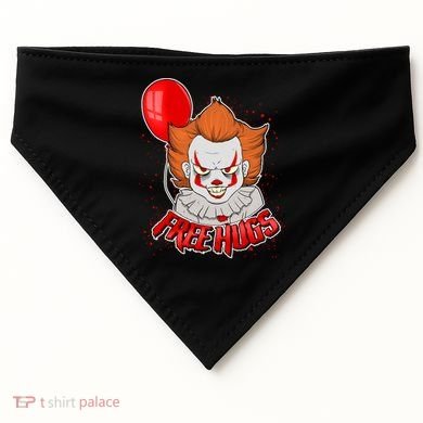 Free Hugs Scary Clown Funny USA-Made Doggie Bandana