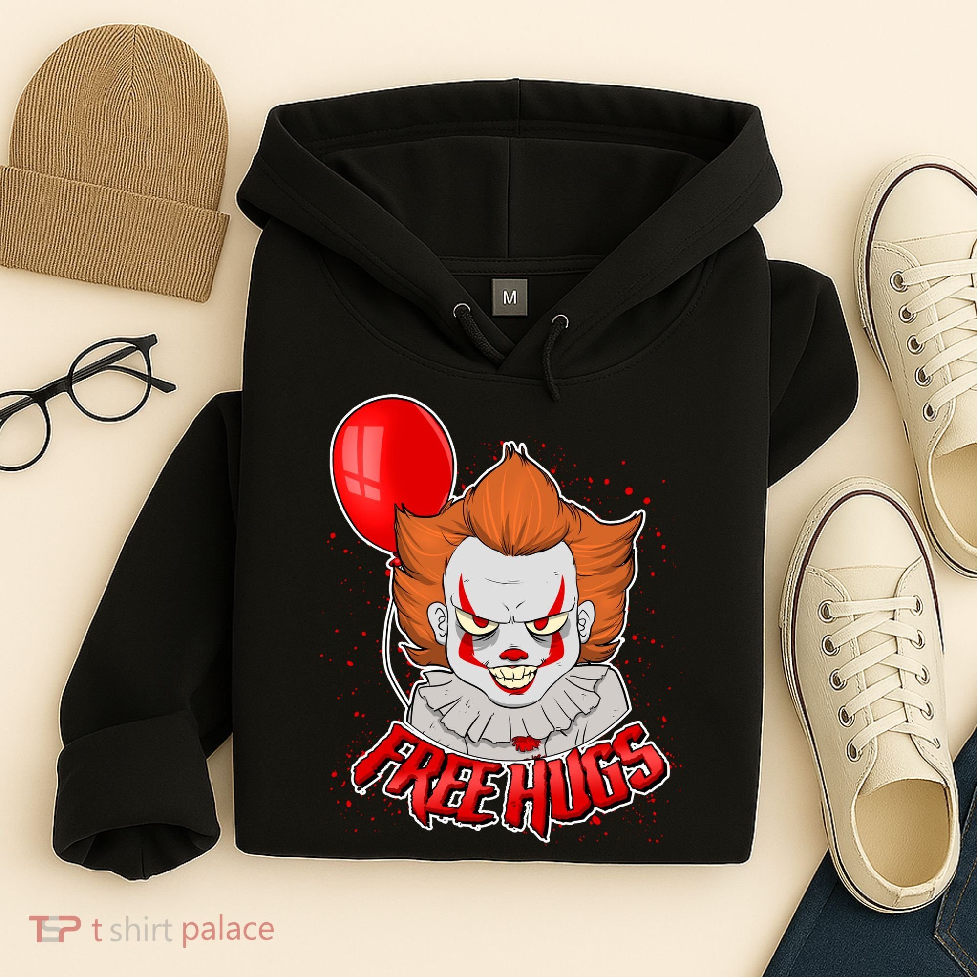 Free Hugs Scary Clown Funny Hoodie