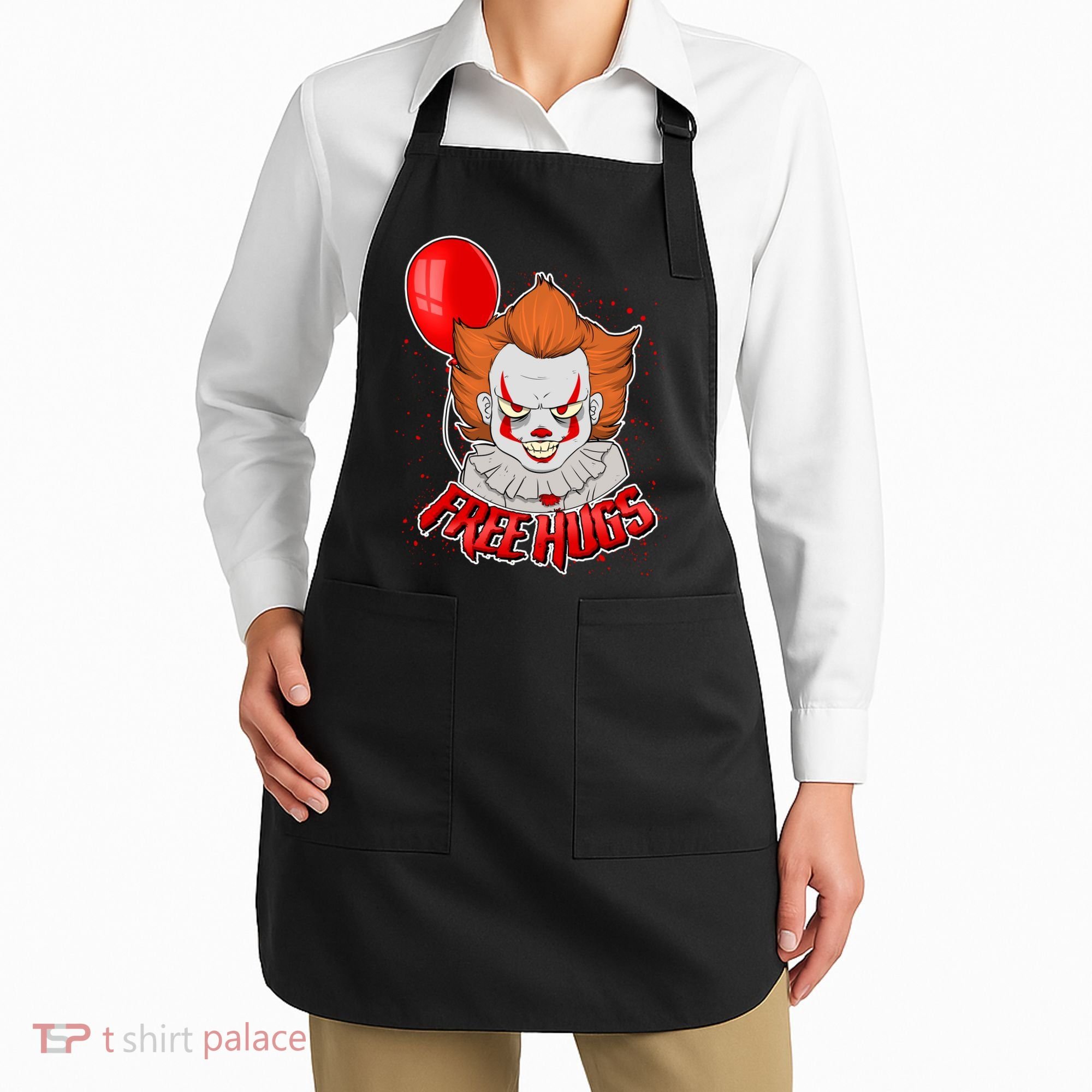 Free Hugs Scary Clown Funny Apron