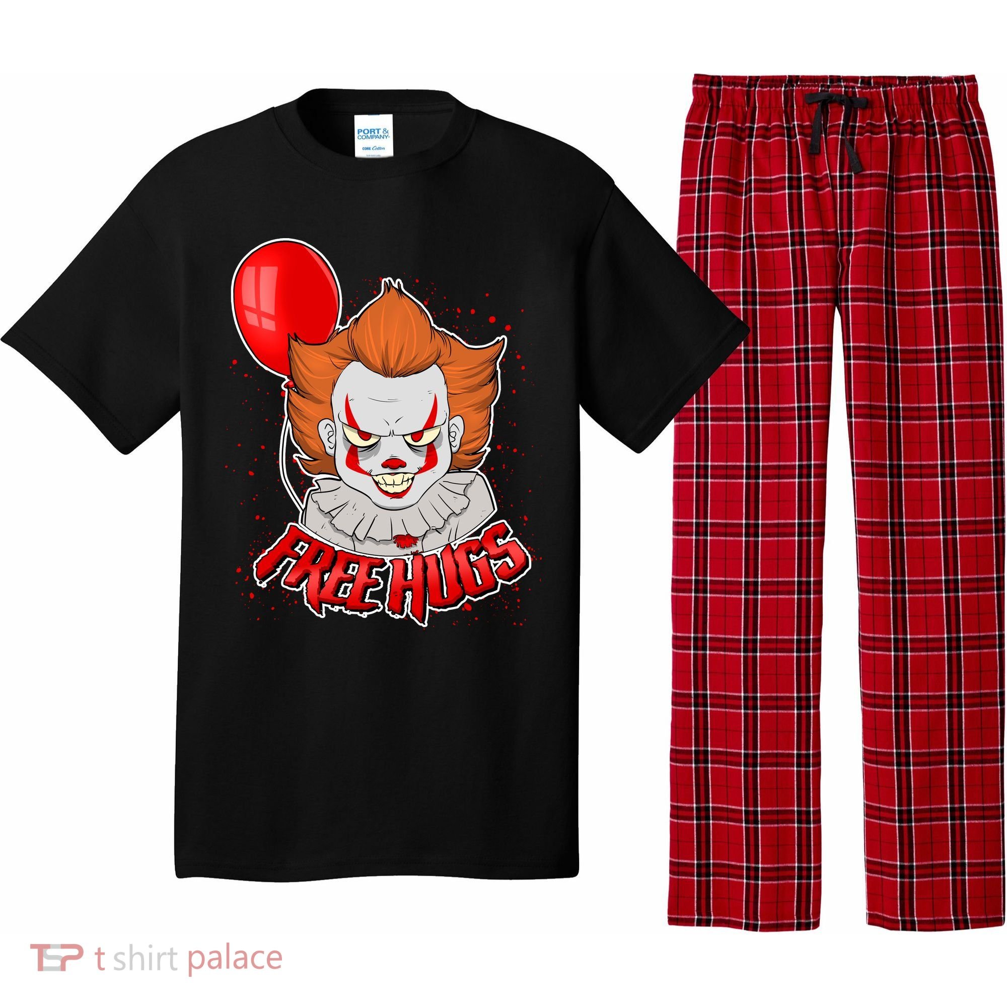 Free Hugs Scary Clown Funny Pajama Set