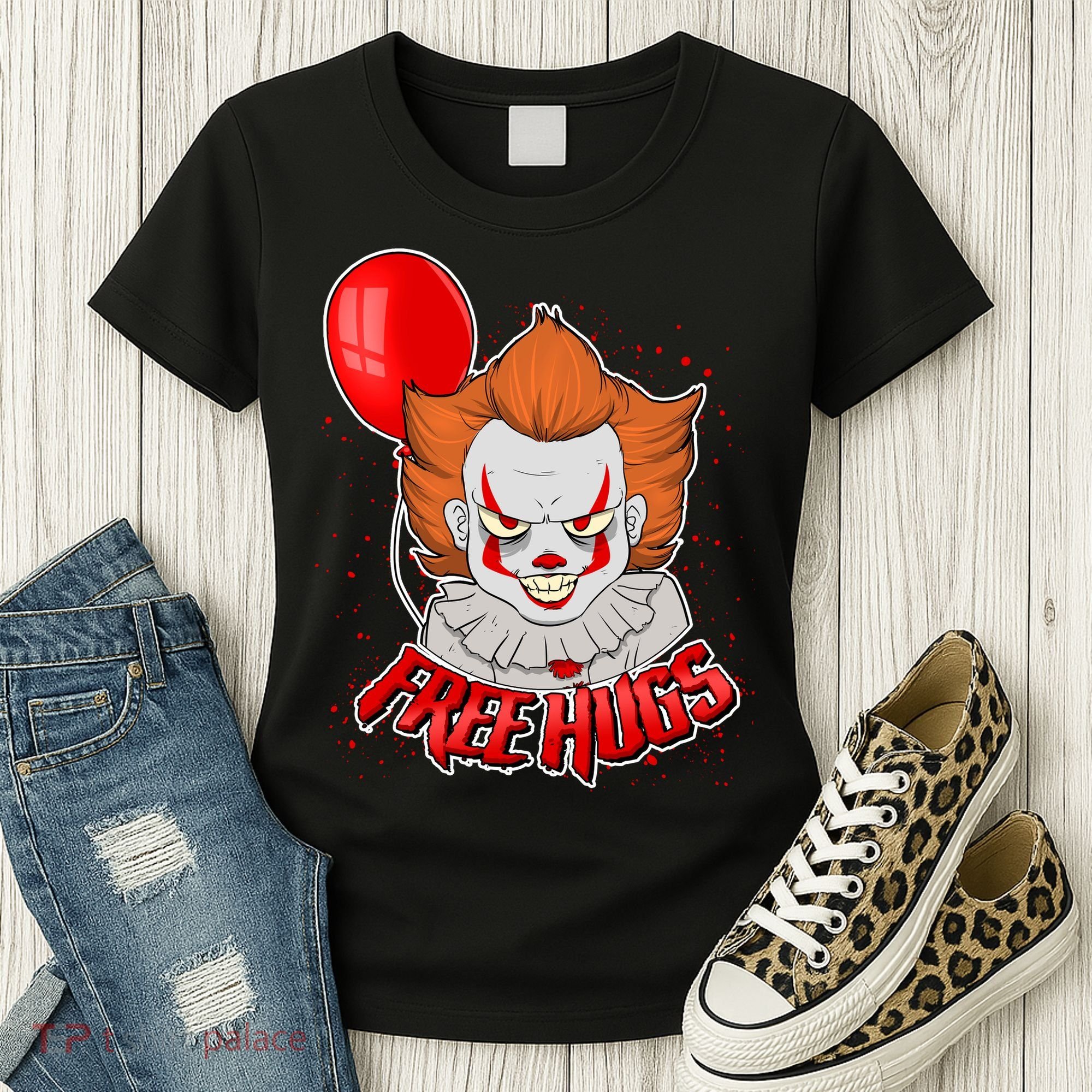 Free Hugs Scary Clown Funny Women's T-Shirt