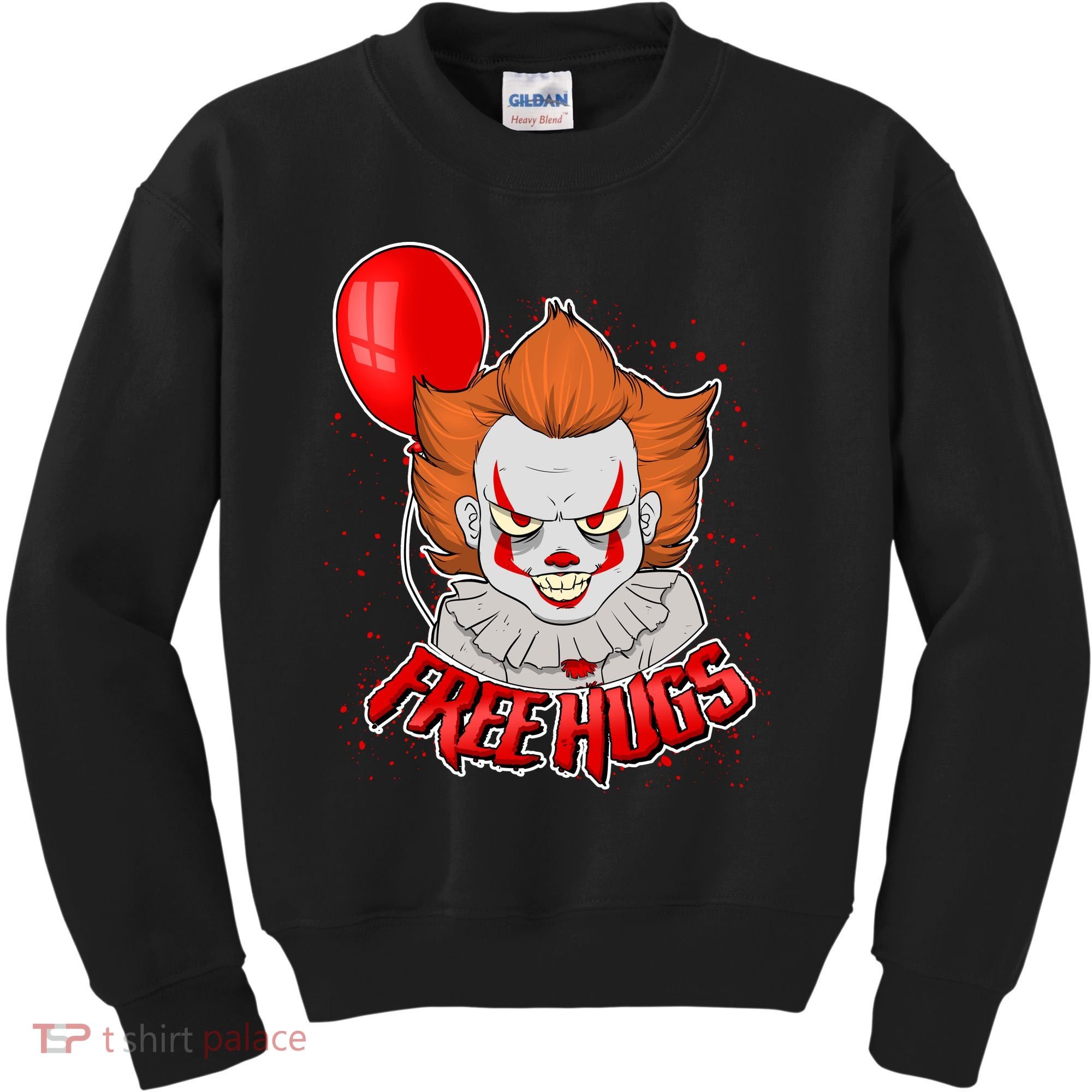 Free Hugs Scary Clown Funny Kids Sweatshirt