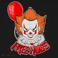 Free Hugs Scary Clown Funny Kids Sweatshirt thumb 2