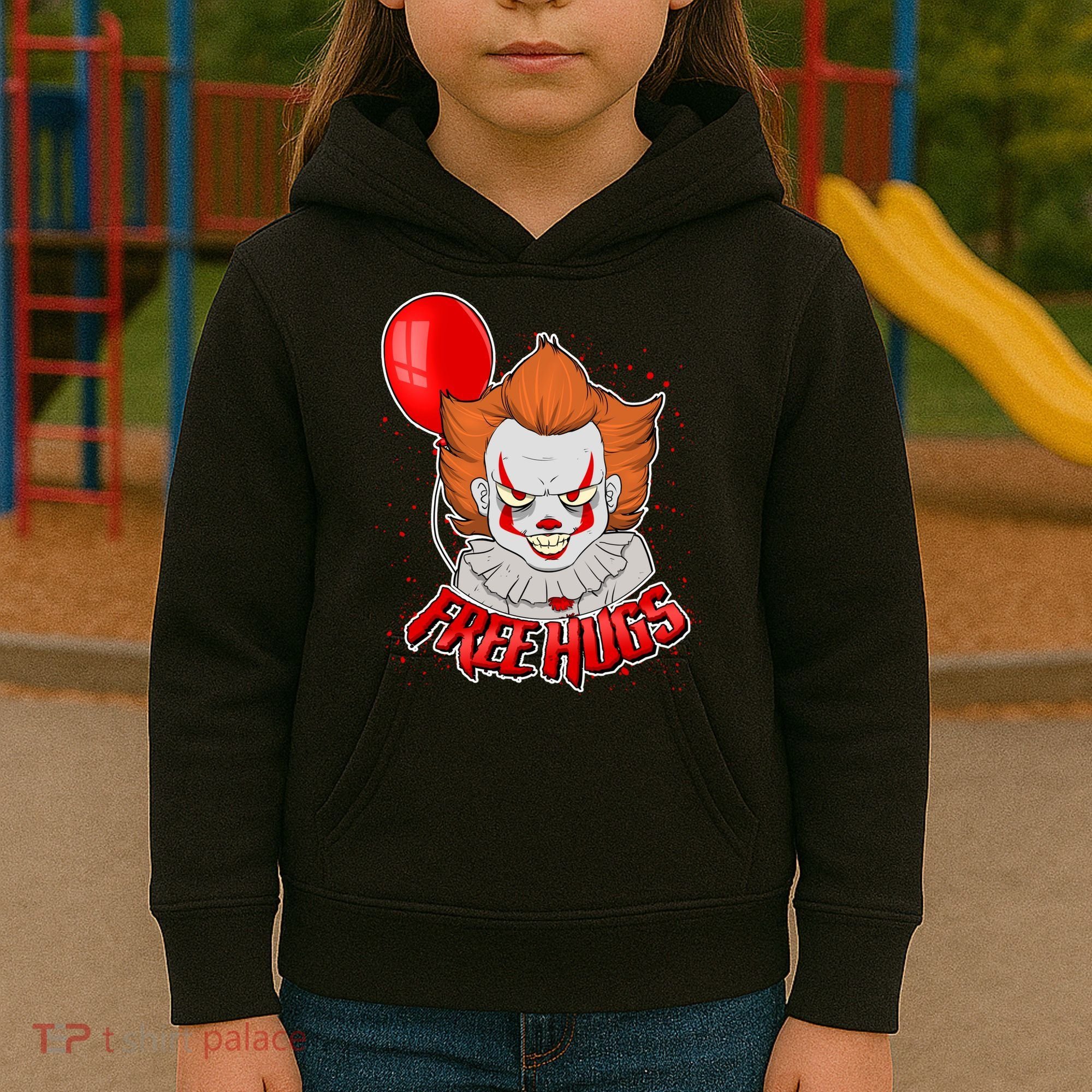Free Hugs Scary Clown Funny Kids Hoodie