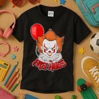 Free Hugs Scary Clown Funny Kids T-Shirt thumb 3