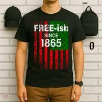 Free-ish Since 1865 Juneteenth Day Flag Black Pride T-Shirt thumb 6