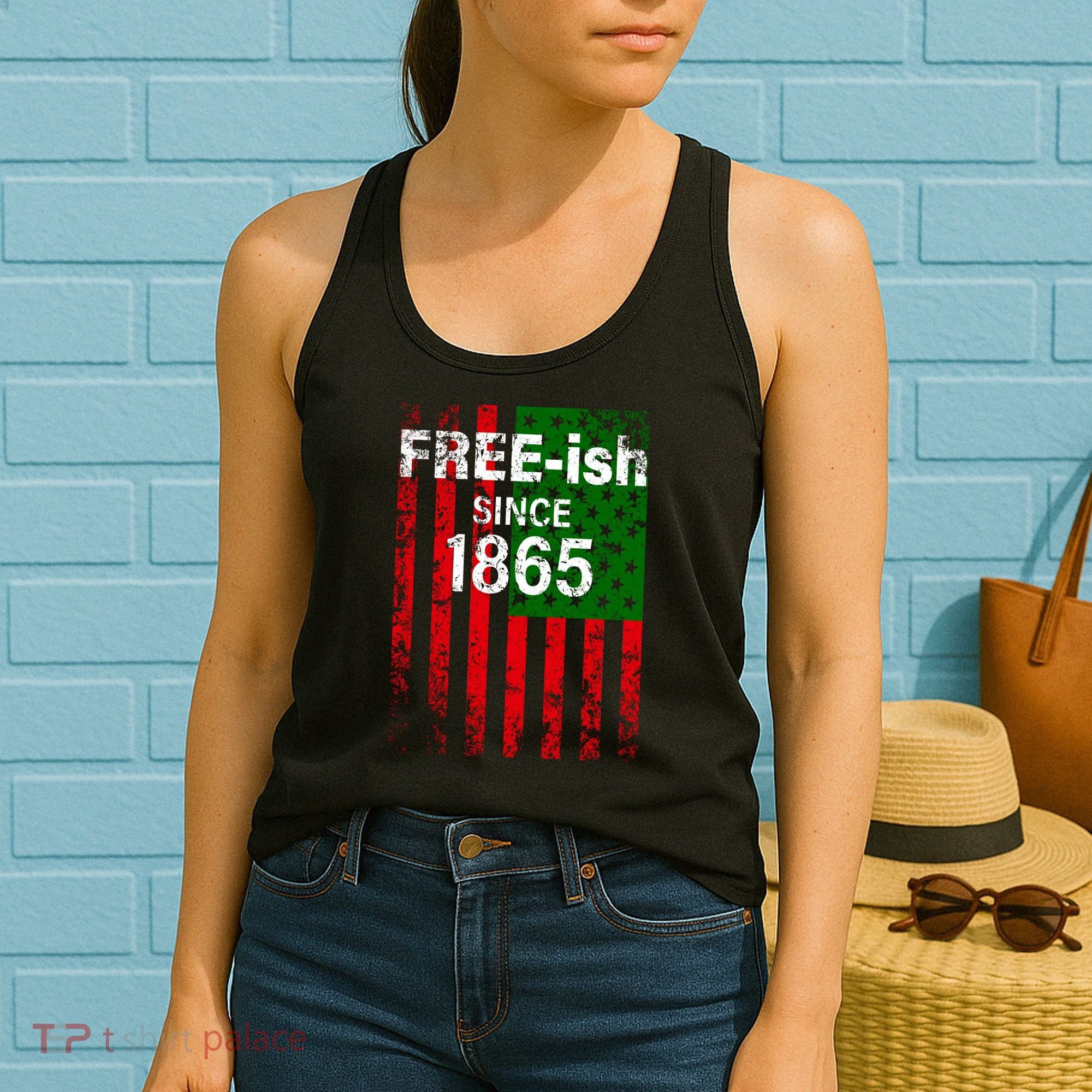 Free-ish Since 1865 Juneteenth Day Flag Black Pride Women's Tank Top