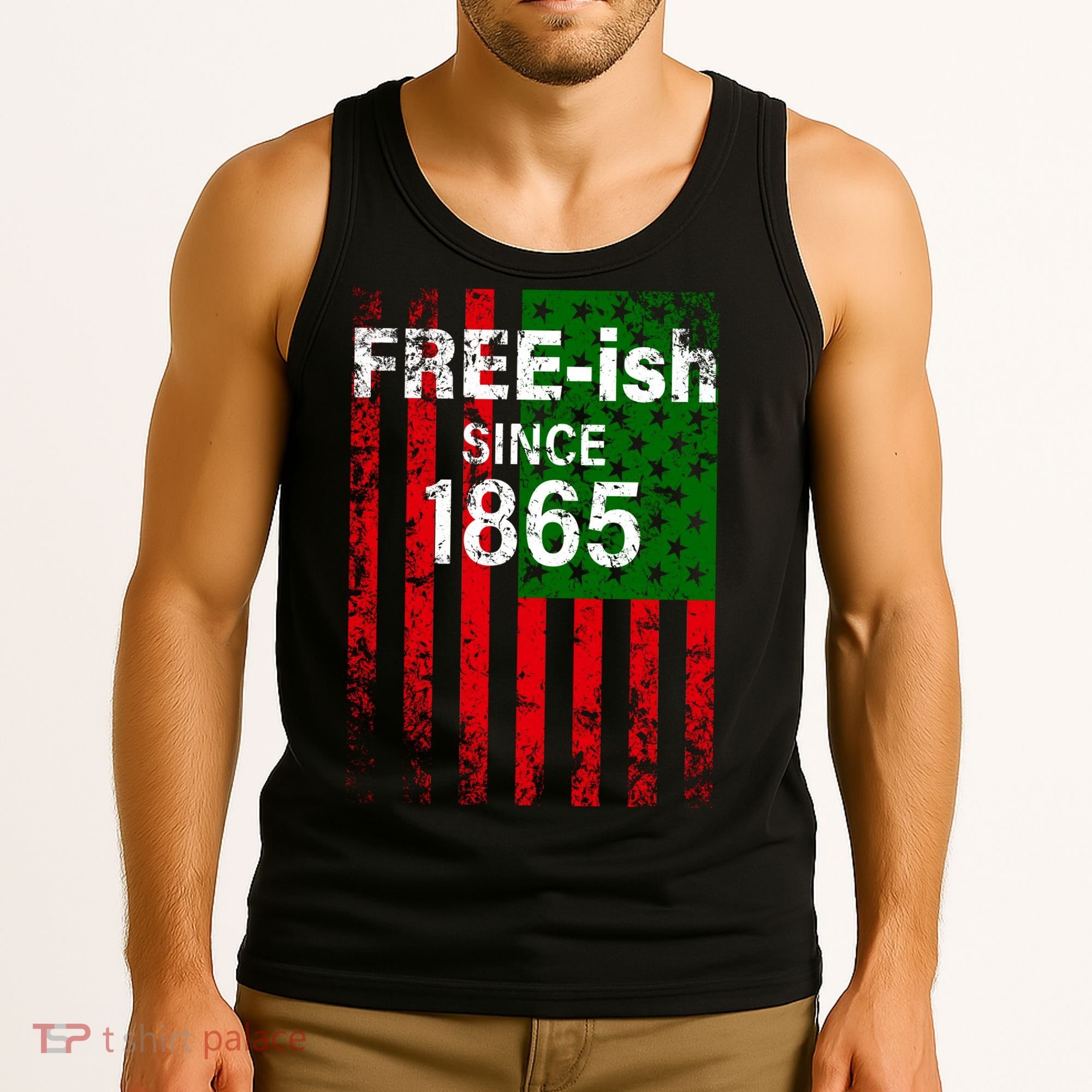 Free-ish Since 1865 Juneteenth Day Flag Black Pride Tank Top