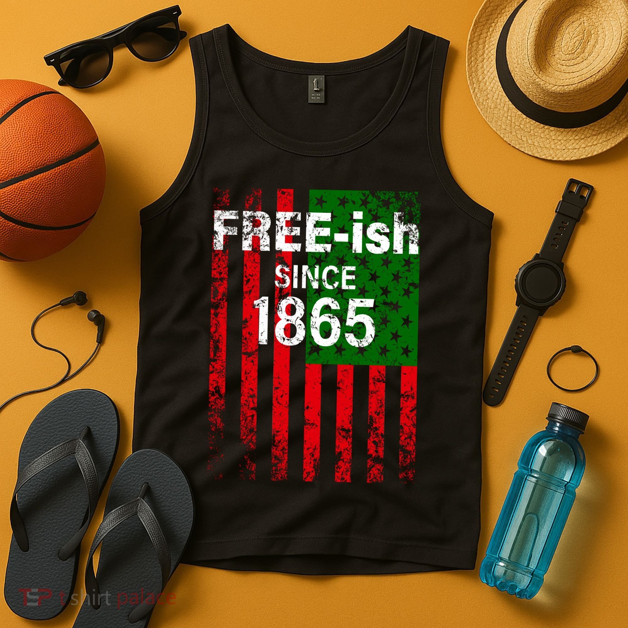 Free-ish Since 1865 Juneteenth Day Flag Black Pride Tank Top