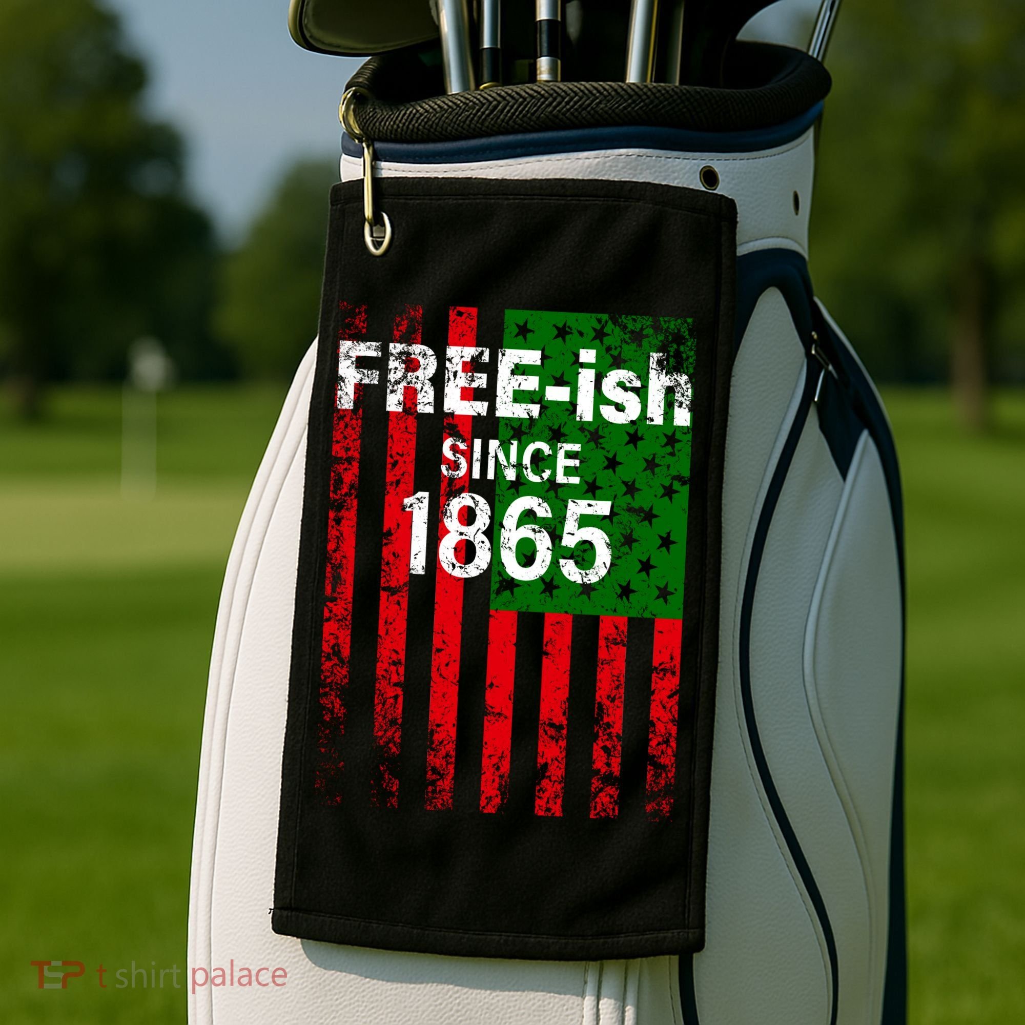 Free-ish Since 1865 Juneteenth Day Flag Black Pride Golf Towel