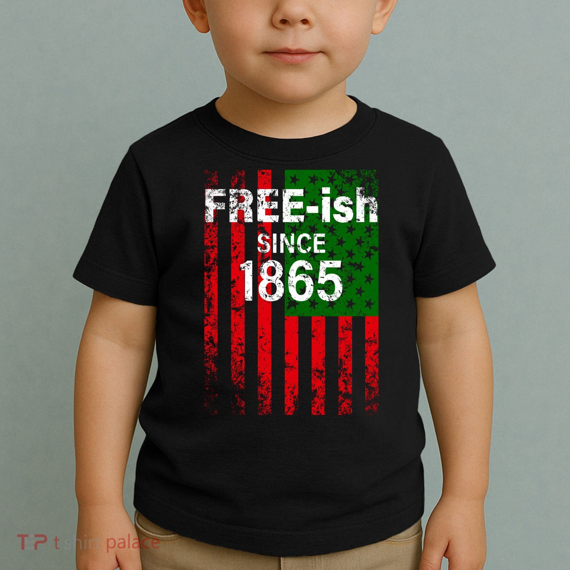 Free-ish Since 1865 Juneteenth Day Flag Black Pride Toddler T-Shirt