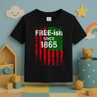 Free-ish Since 1865 Juneteenth Day Flag Black Pride Toddler T-Shirt thumb 3