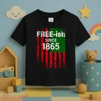 Free-ish Since 1865 Juneteenth Day Flag Black Pride Toddler T-Shirt thumb 3