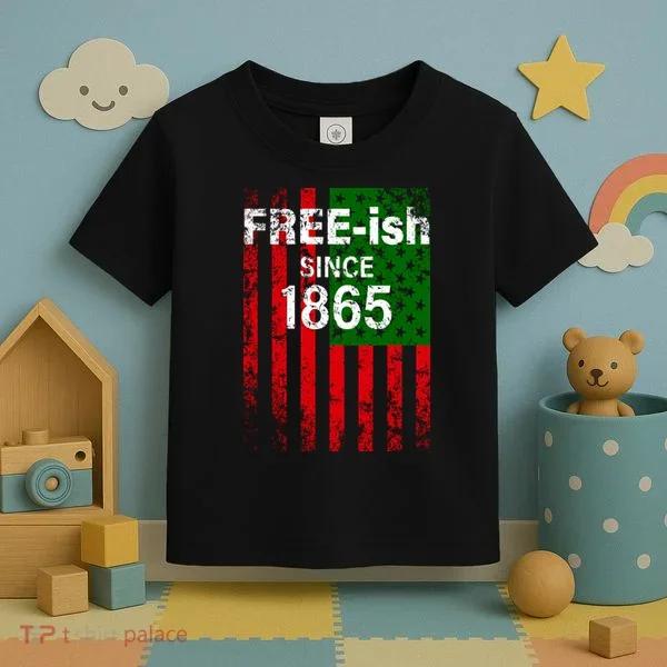 Free-ish Since 1865 Juneteenth Day Flag Black Pride Toddler T-Shirt