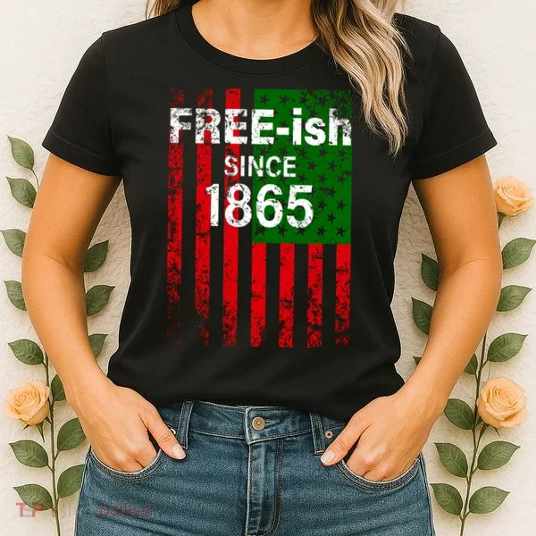 Free-ish Since 1865 Juneteenth Day Flag Black Pride Women's T-Shirt