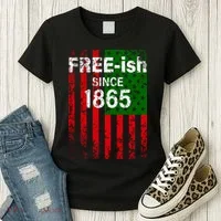 Free-ish Since 1865 Juneteenth Day Flag Black Pride Women's T-Shirt thumb 3