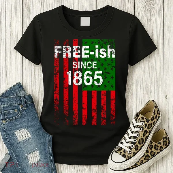 Free-ish Since 1865 Juneteenth Day Flag Black Pride Women's T-Shirt