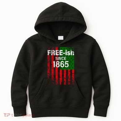 Free-ish Since 1865 Juneteenth Day Flag Black Pride Kids Hoodie