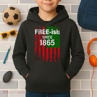 Free-ish Since 1865 Juneteenth Day Flag Black Pride Kids Hoodie thumb 2
