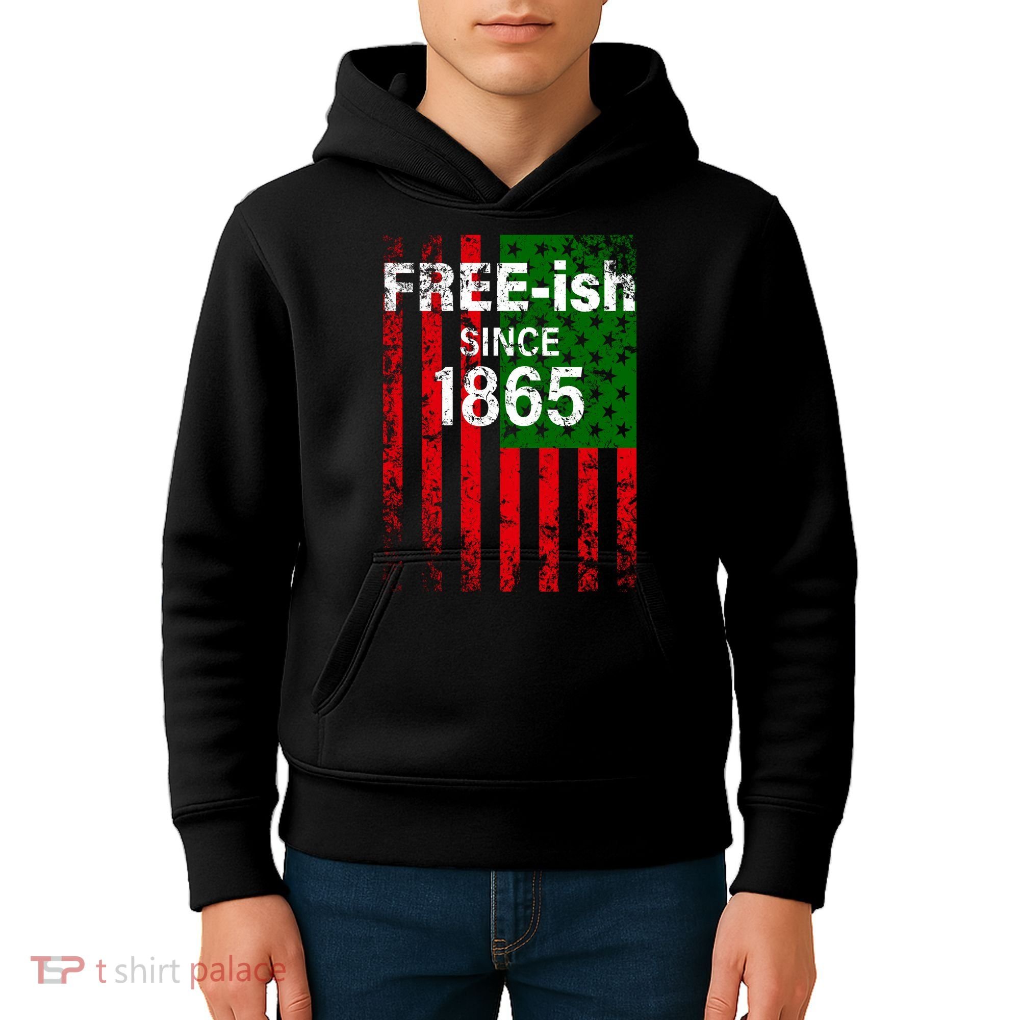 Free-ish Since 1865 Juneteenth Day Flag Black Pride Kids Hoodie