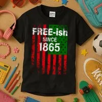 Free-ish Since 1865 Juneteenth Day Flag Black Pride Kids T-Shirt thumb 3