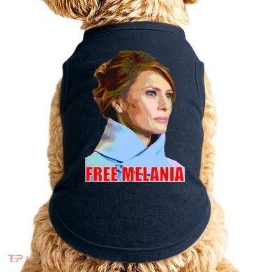 Free Melania Red Photo Doggie Tank