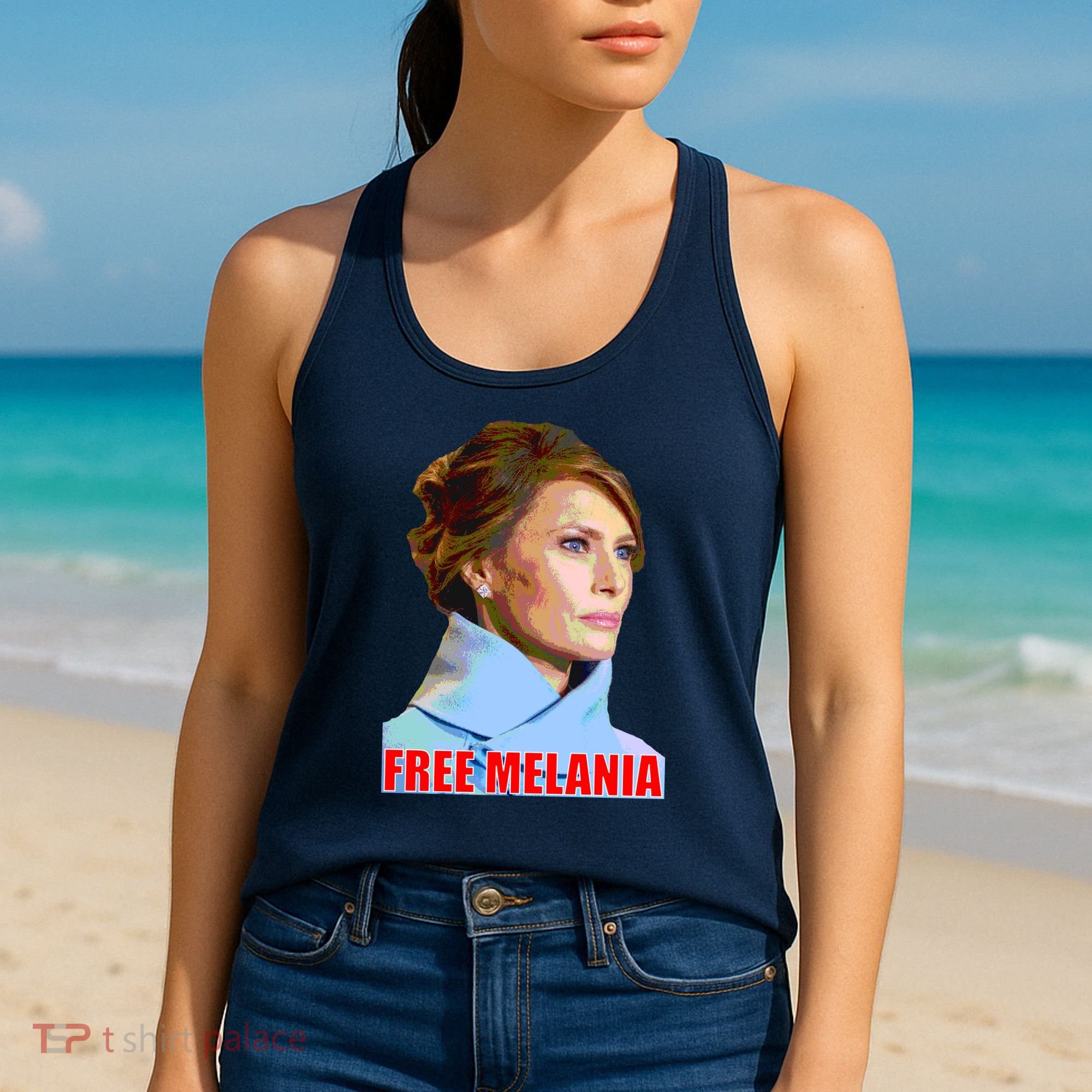 Free Melania Red Photo Women's Tank Top
