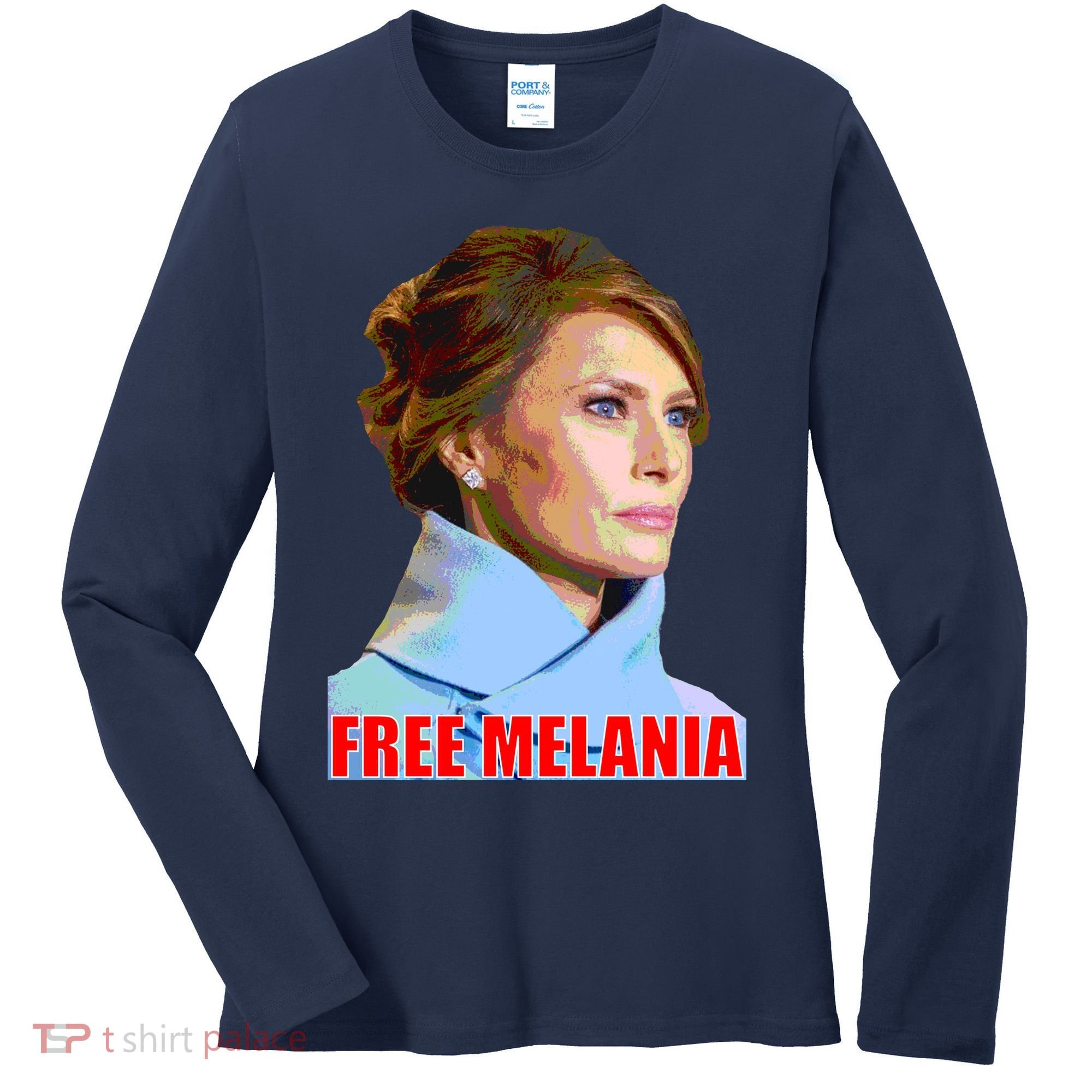 Free Melania Red Photo Women's Long Sleeve Shirt