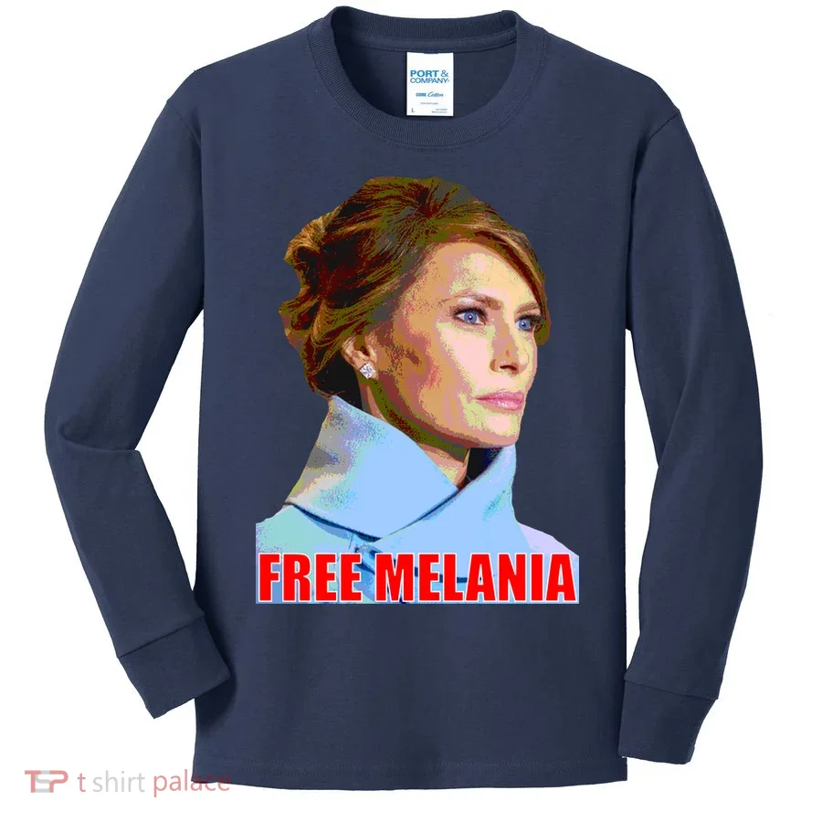 Free Melania Red Photo Kids Long Sleeve Shirt