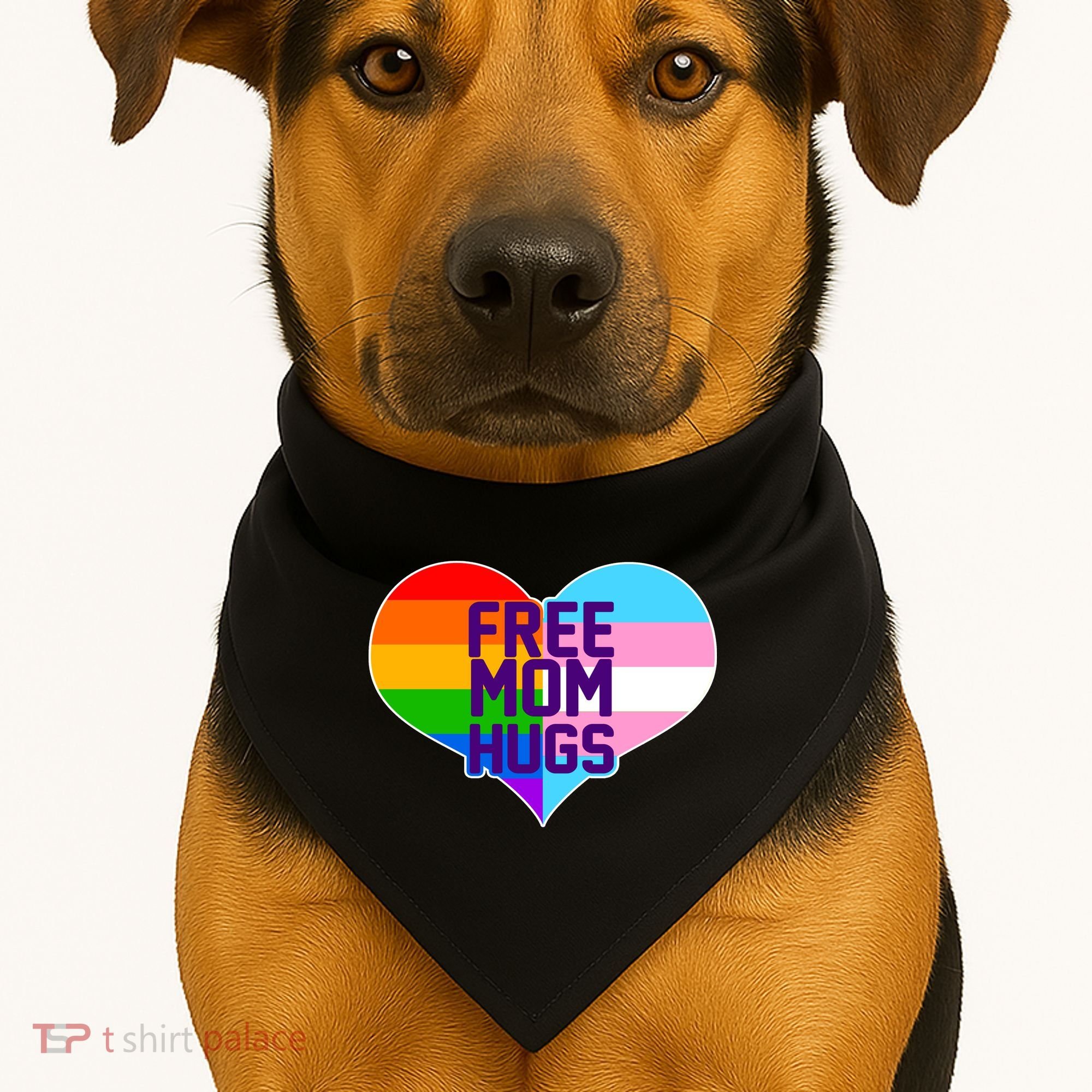 Free Mom Hugs LGBT Support USA-Made Doggie Bandana