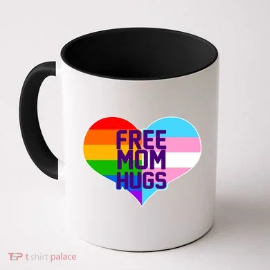 Free Mom Hugs LGBT Support Coffee Mug