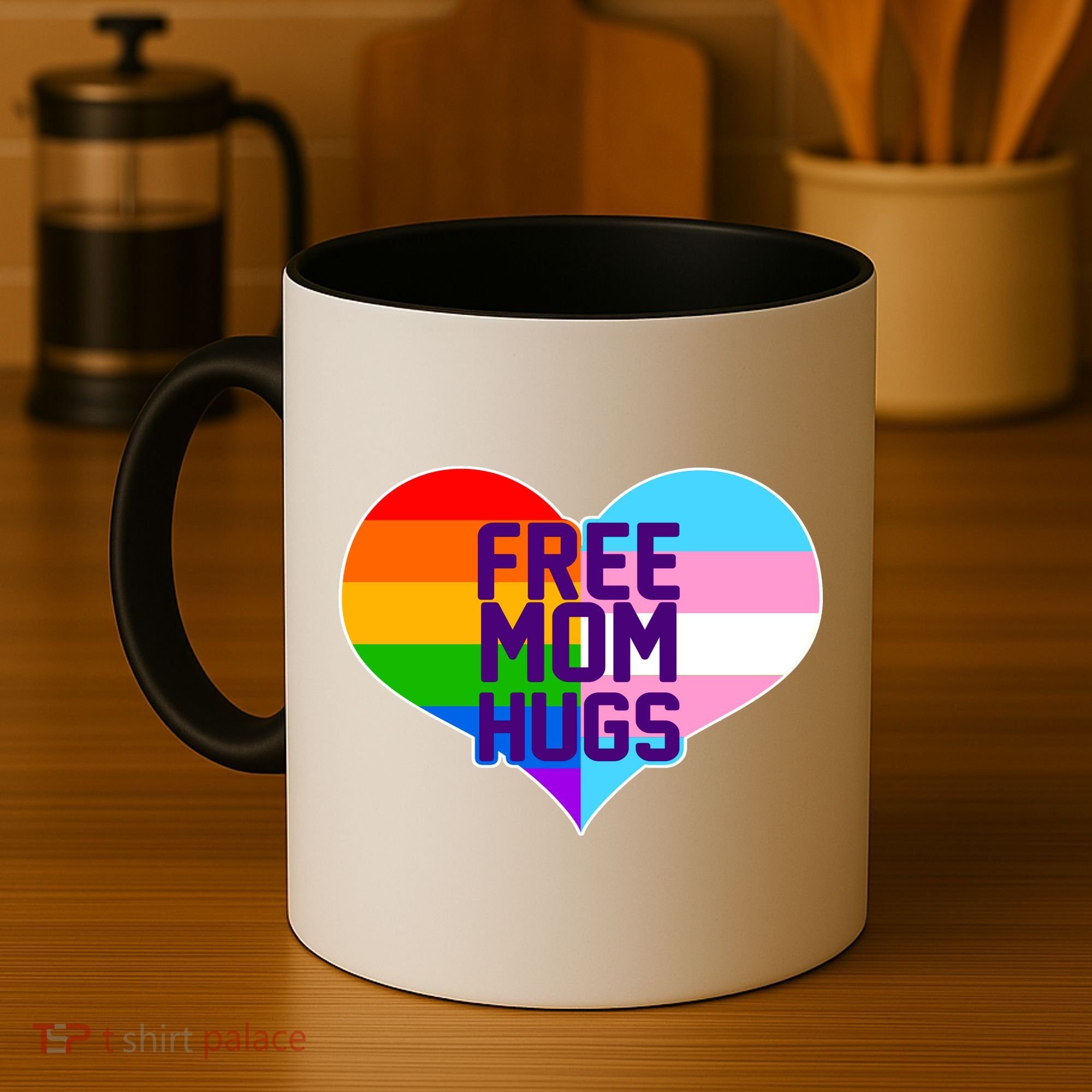 Free Mom Hugs LGBT Support Coffee Mug