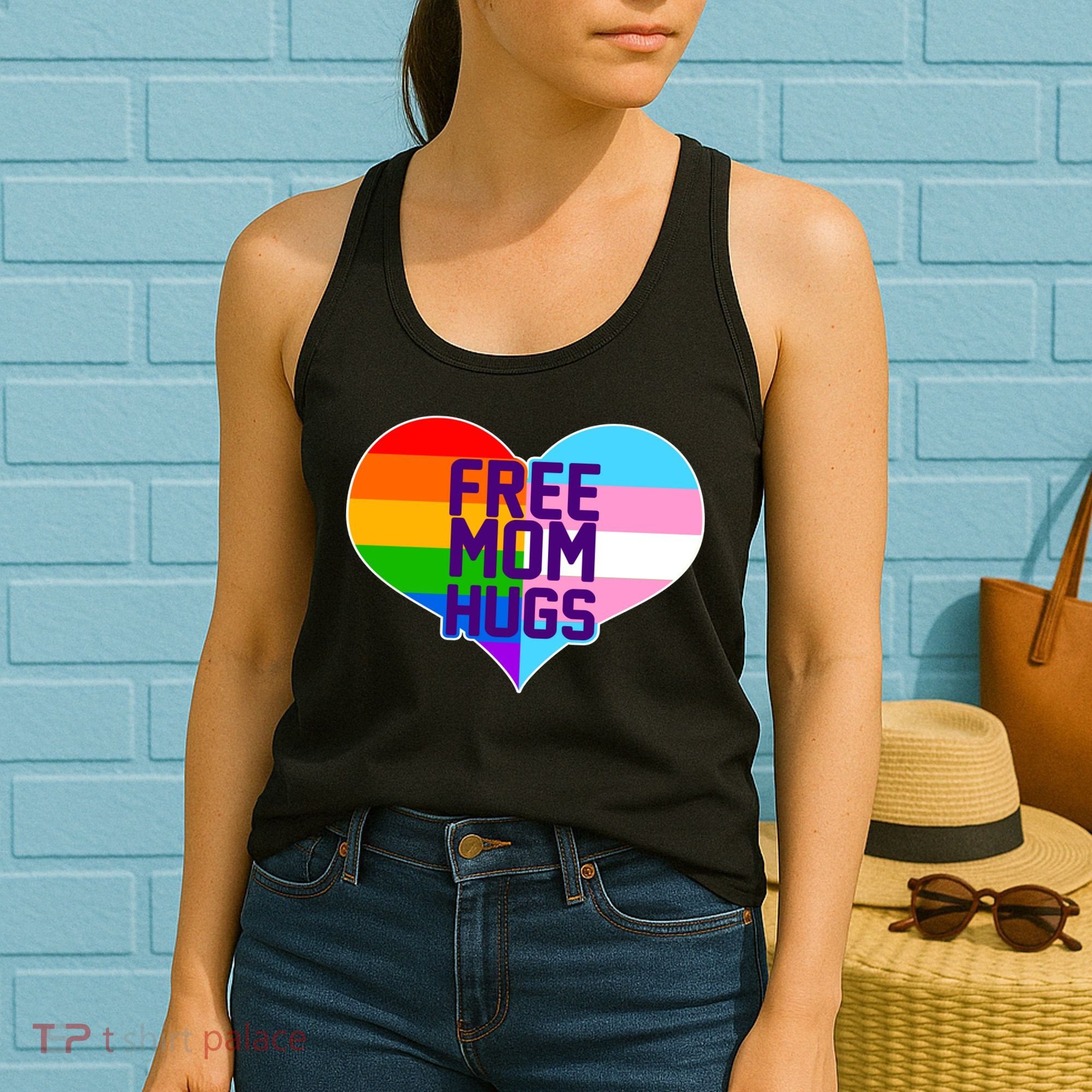 Free Mom Hugs LGBT Support Women's Tank Top