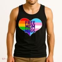 Free Mom Hugs LGBT Support Tank Top thumb 3
