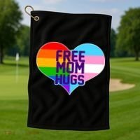 Free Mom Hugs LGBT Support Golf Towel thumb 1